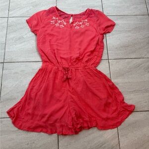 Abercrombie Kids Coral Lace Romper size 15/16